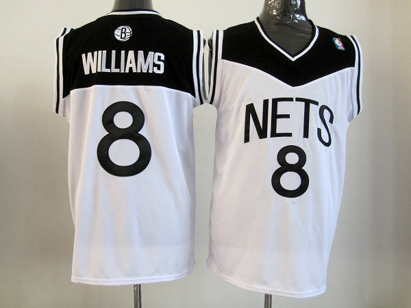 NBA Brooklyn Nets 8 Deron Williams Authentic Home White Jersey